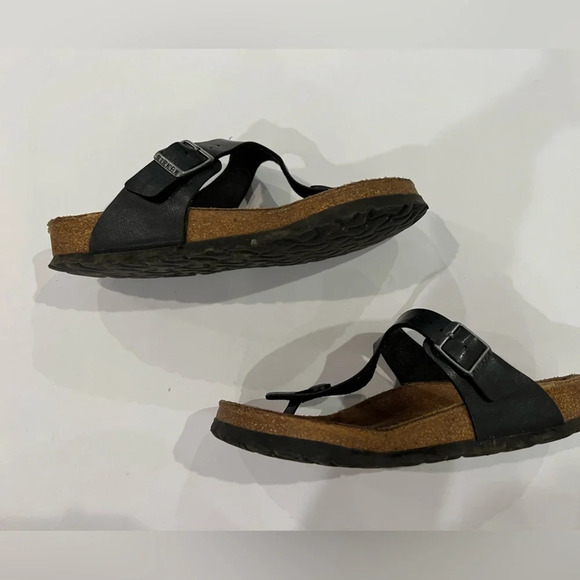 Birkenstock Shoes - Birkenstock Gizeh Birko Flor Sandals Black Licorice Women’s US 5-5.5 36